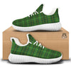 St. Patrick's Day Green Tartan Print White Walking Shoes-grizzshop