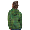 St. Patrick's Day Green Tartan Print Women's Hoodie-grizzshop