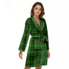 St. Patrick's Day Green Tartan Print Women's Robe-grizzshop