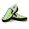 St. Patrick's Day Irish Checkered Print Black Slip On Shoes-grizzshop