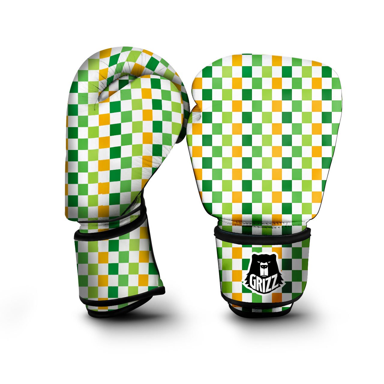 St. Patrick's Day Irish Checkered Print Boxing Gloves-grizzshop