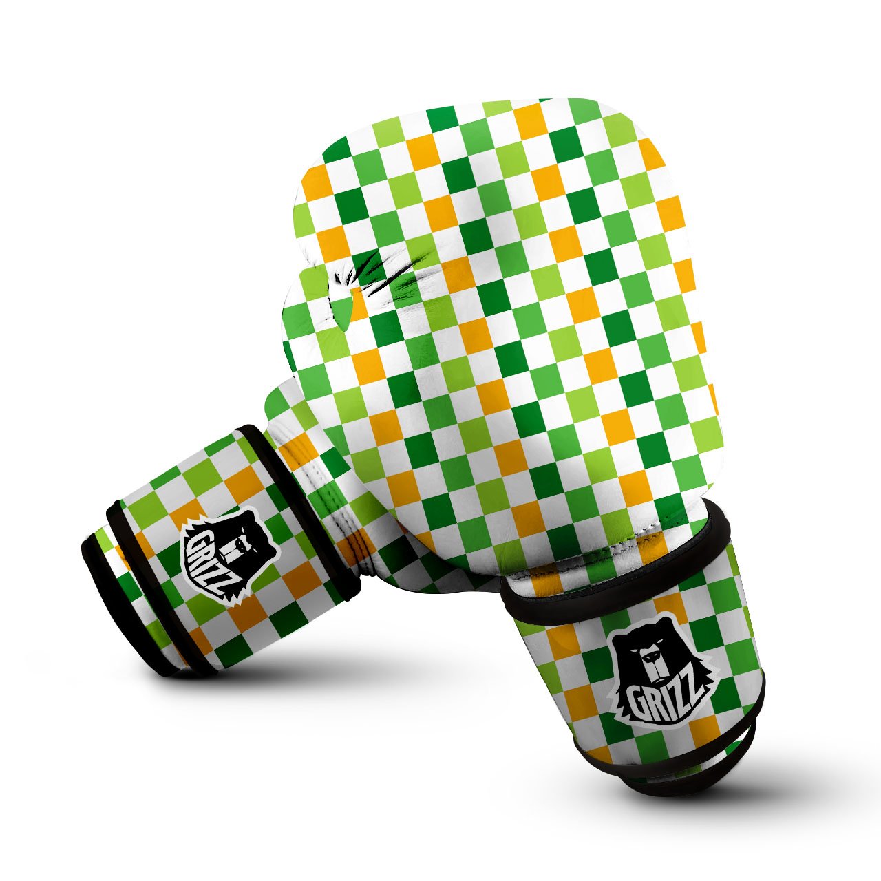 St. Patrick's Day Irish Checkered Print Boxing Gloves-grizzshop