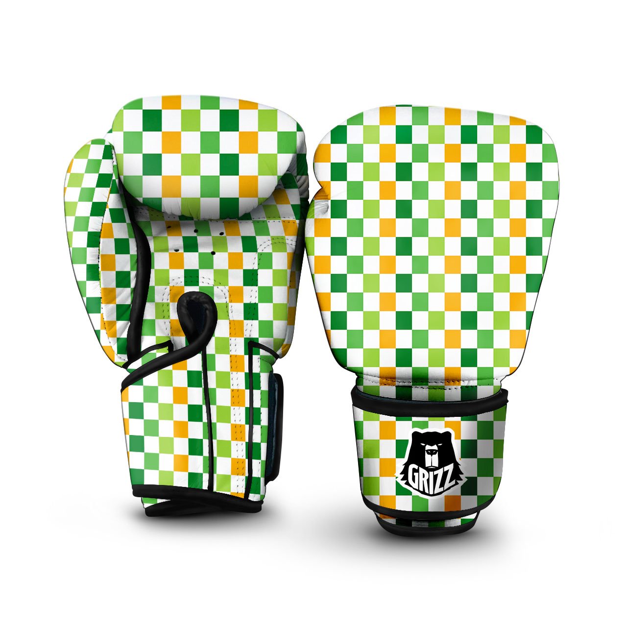 St. Patrick's Day Irish Checkered Print Boxing Gloves-grizzshop