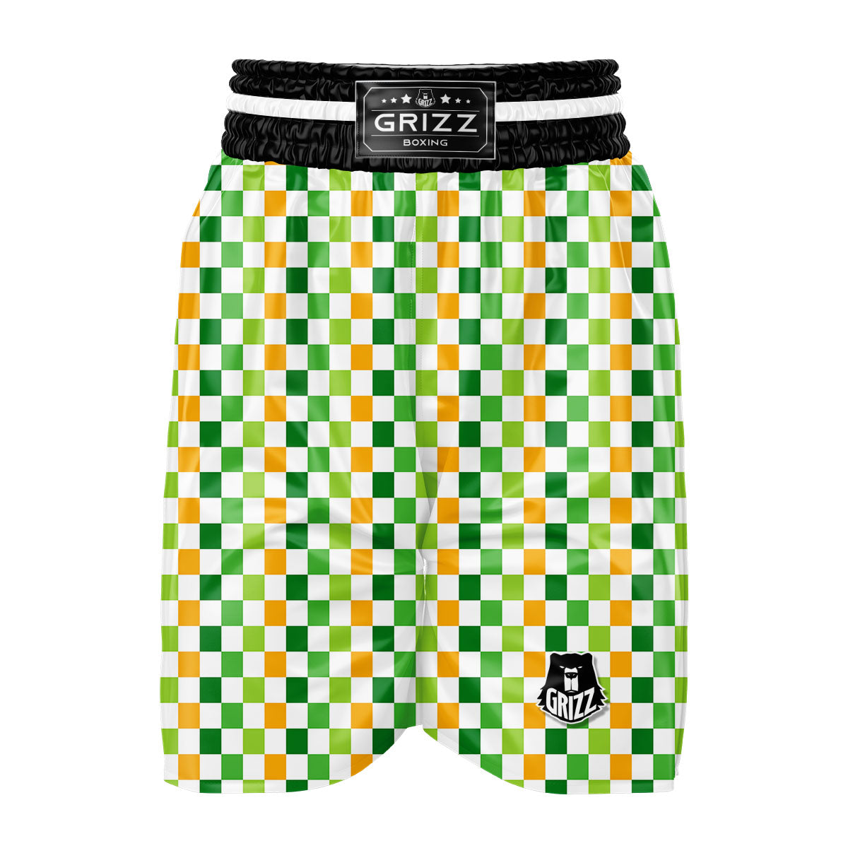 St. Patrick's Day Irish Checkered Print Boxing Shorts-grizzshop