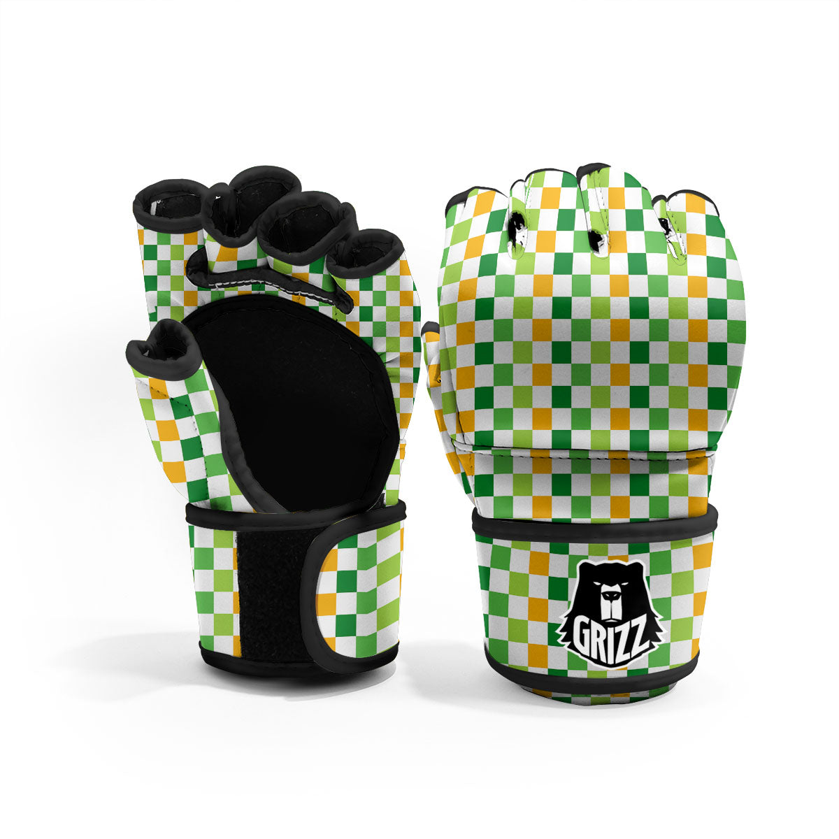 St. Patrick's Day Irish Checkered Print MMA Gloves-grizzshop