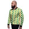 St. Patrick's Day Irish Checkered Print Men's Bomber Jacket-grizzshop