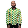 St. Patrick's Day Irish Checkered Print Men's Bomber Jacket-grizzshop