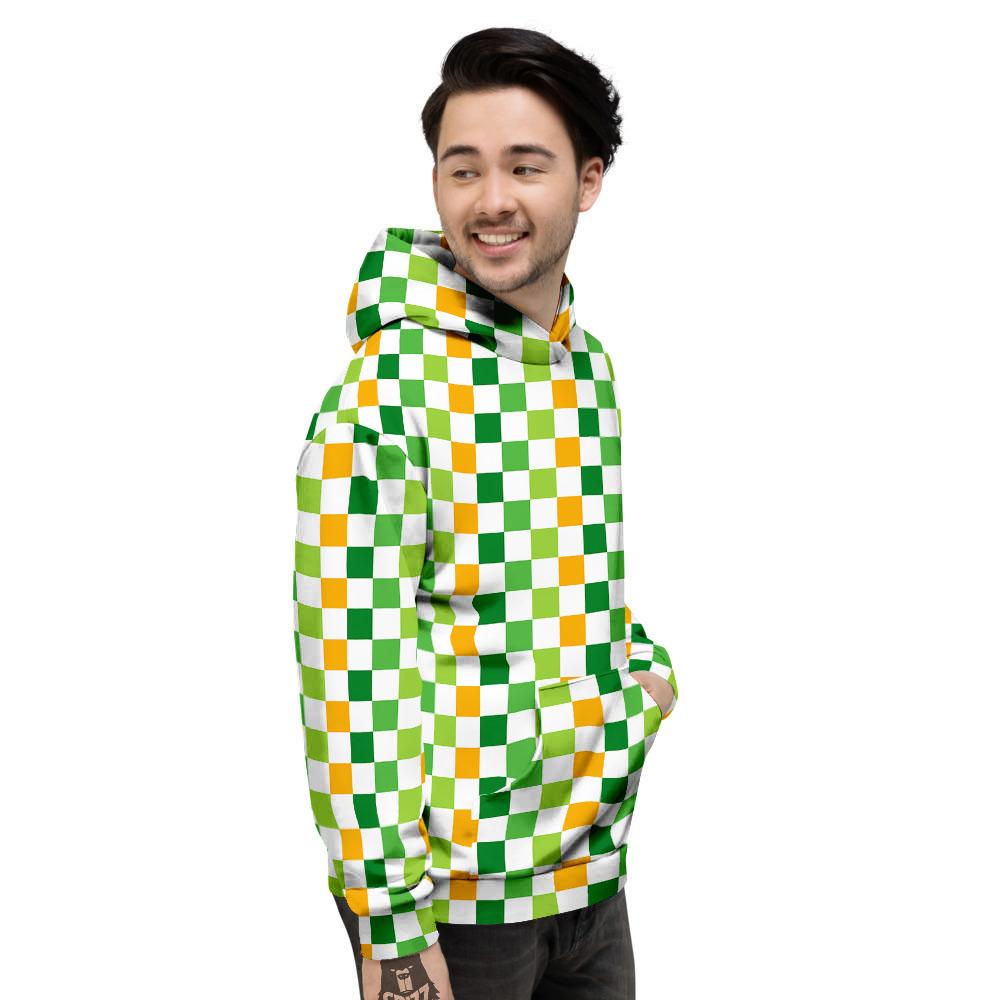 St. Patrick's Day Irish Checkered Print Men's Hoodie-grizzshop