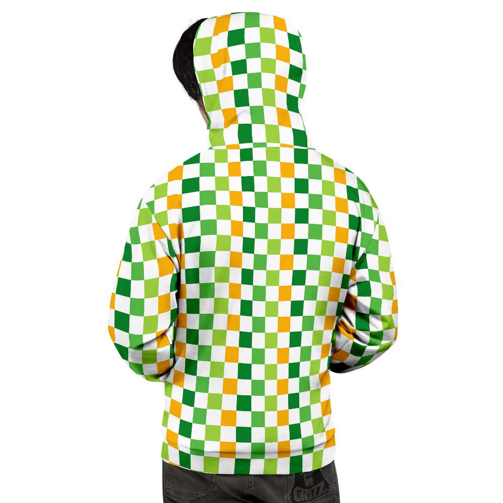 St. Patrick's Day Irish Checkered Print Men's Hoodie-grizzshop