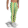 St. Patrick's Day Irish Checkered Print Men's Leggings-grizzshop