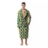 St. Patrick's Day Irish Checkered Print Men's Robe-grizzshop