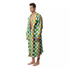 St. Patrick's Day Irish Checkered Print Men's Robe-grizzshop