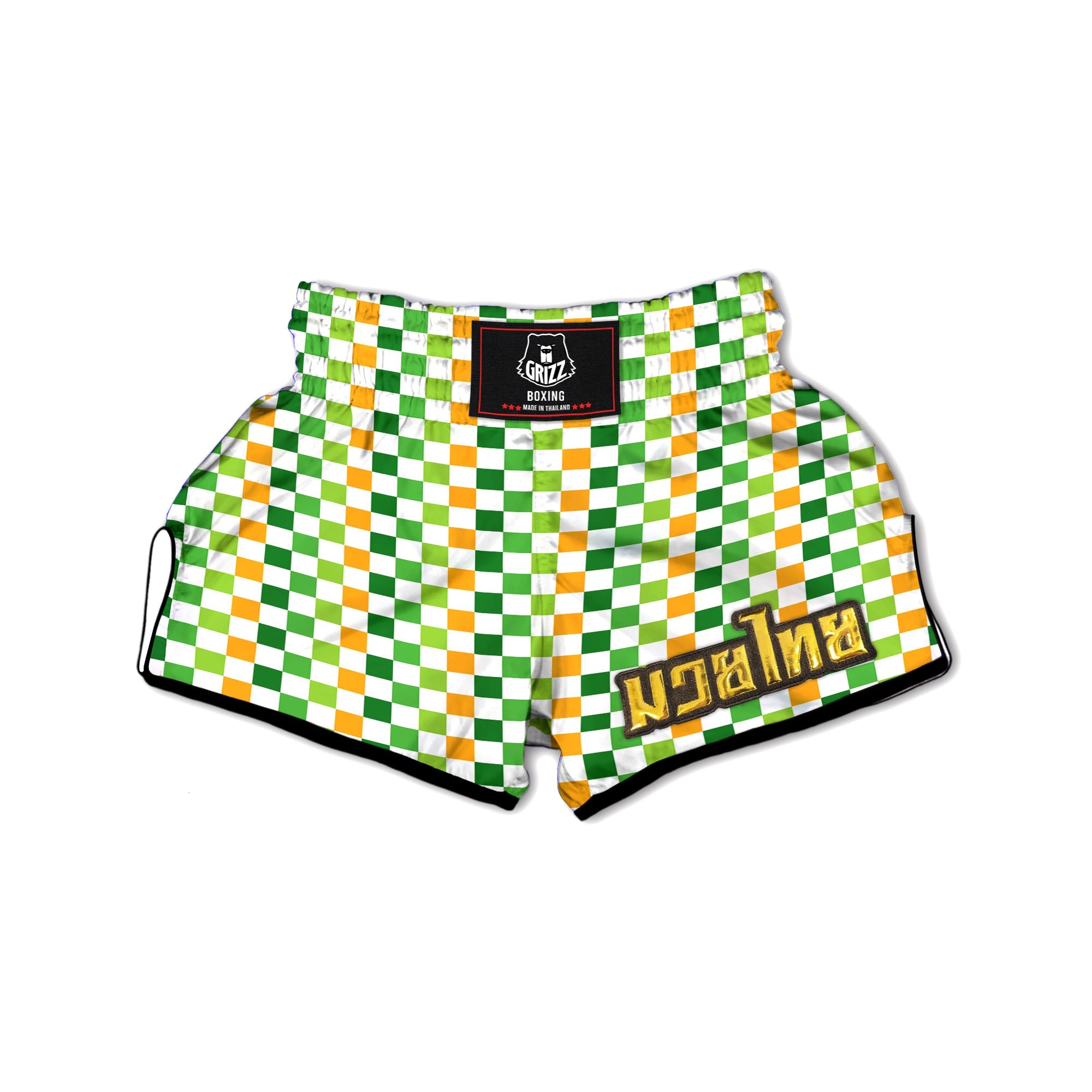 St. Patrick's Day Irish Checkered Print Muay Thai Boxing Shorts-grizzshop