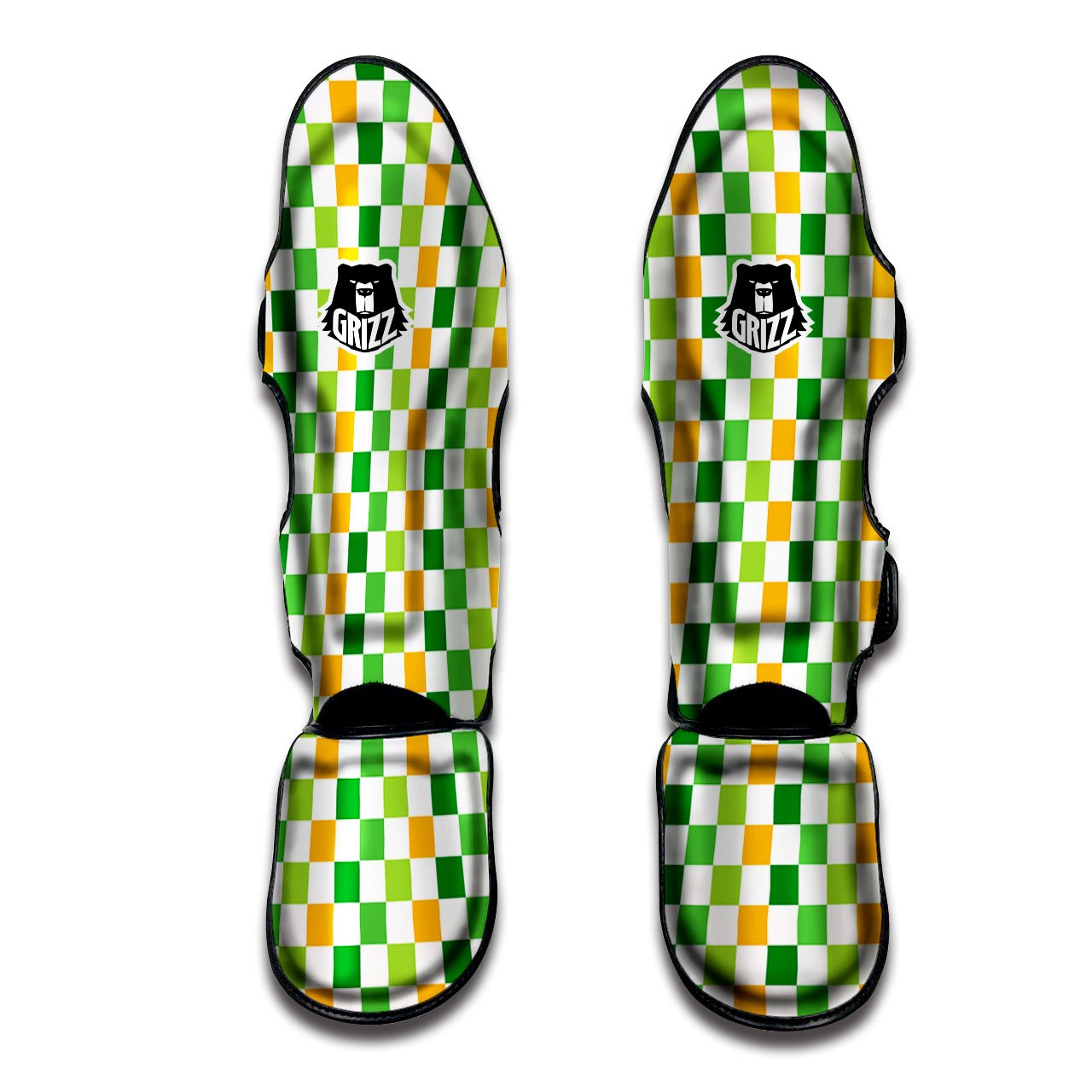 St. Patrick's Day Irish Checkered Print Muay Thai Shin Guards-grizzshop