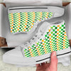 St. Patrick's Day Irish Checkered Print White High Top Shoes-grizzshop