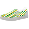 St. Patrick's Day Irish Checkered Print White Slip On Shoes-grizzshop