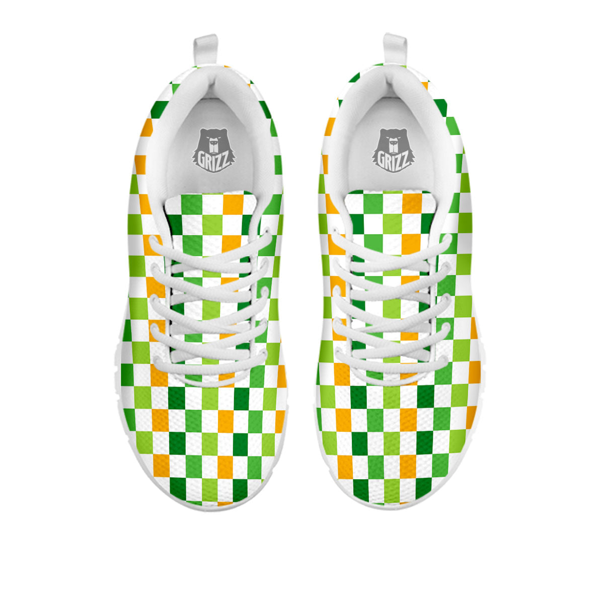 St. Patrick's Day Irish Checkered Print White Sneaker-grizzshop