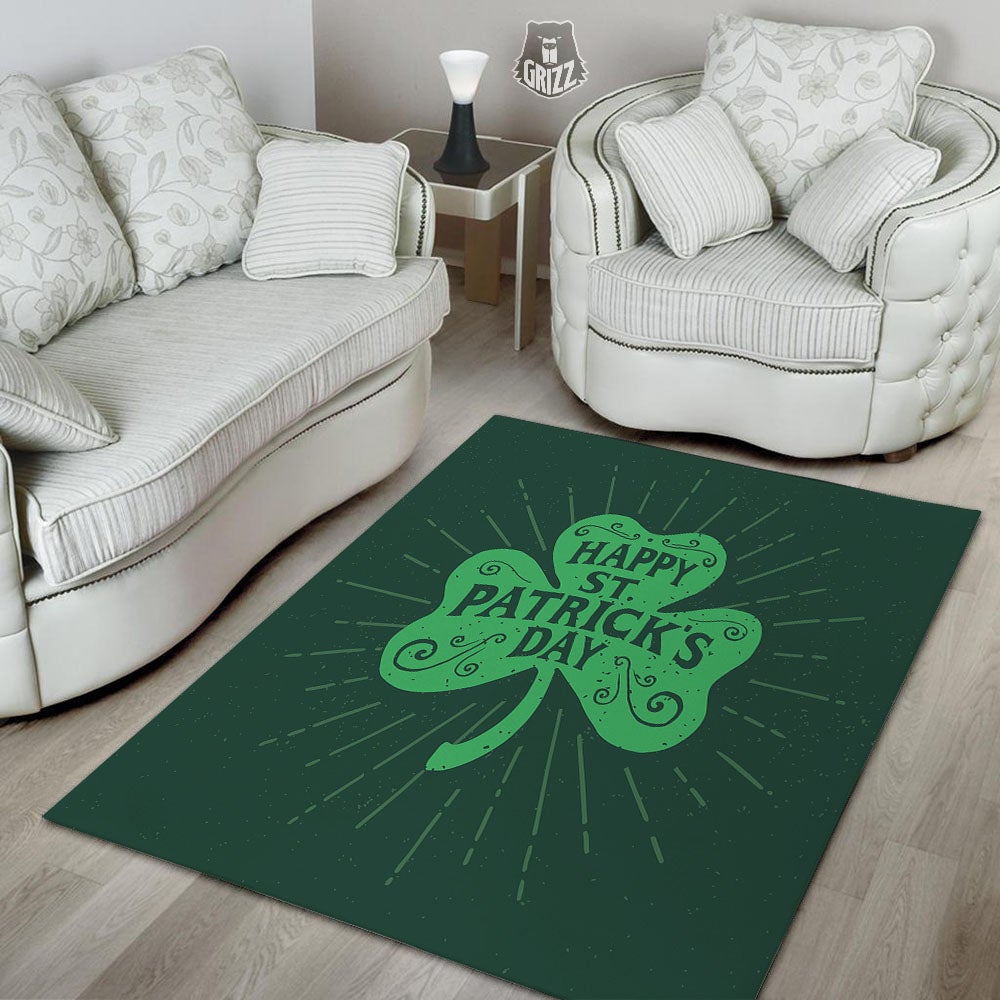 St. Patrick's Day Irish Clover Print Floor Mat-grizzshop