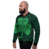 St. Patrick's Day Irish Clover Print Men's Bomber Jacket-grizzshop