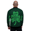 St. Patrick's Day Irish Clover Print Men's Bomber Jacket-grizzshop