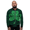 St. Patrick's Day Irish Clover Print Men's Bomber Jacket-grizzshop