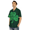 St. Patrick's Day Irish Clover Print Men's Hawaiian Shirt-grizzshop