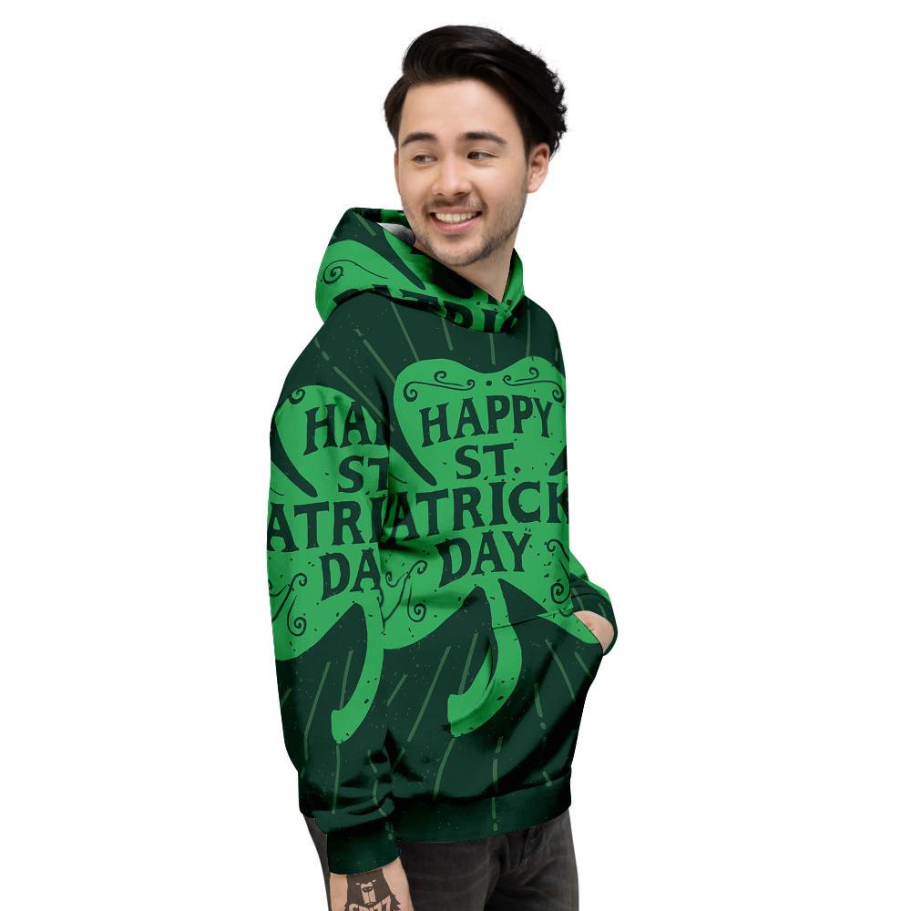 St. Patrick's Day Irish Clover Print Men's Hoodie-grizzshop