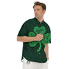 St. Patrick's Day Irish Clover Print Men's Short Sleeve Shirts-grizzshop