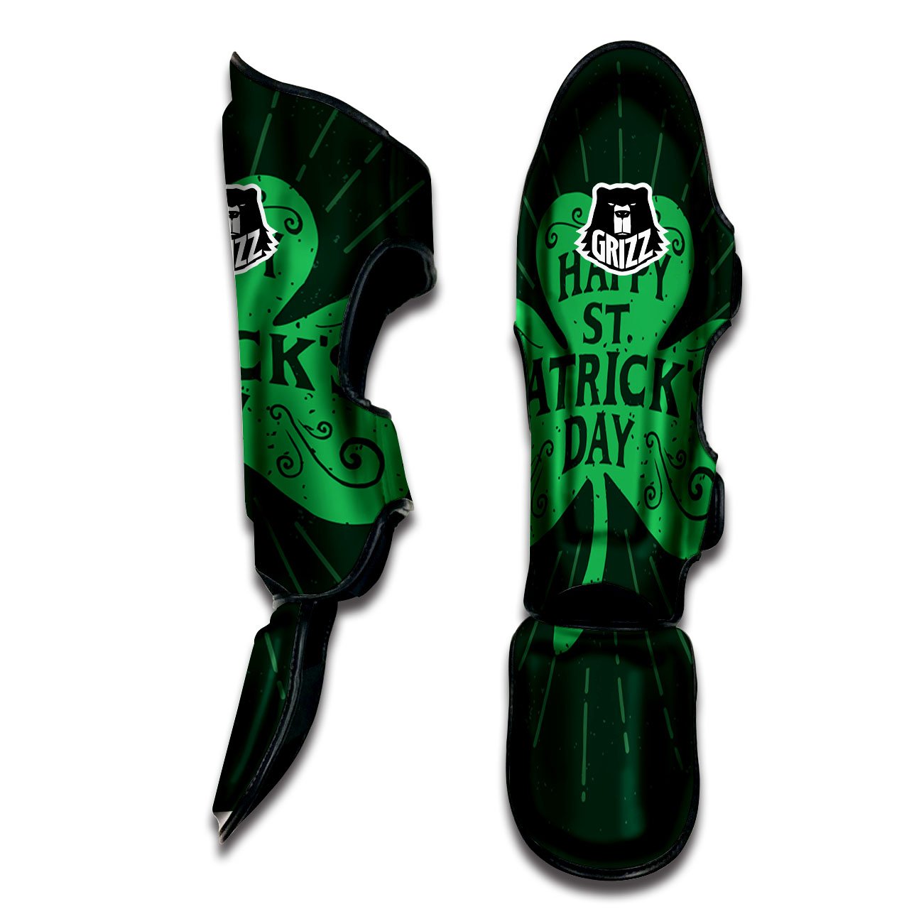 St. Patrick's Day Irish Clover Print Muay Thai Shin Guards-grizzshop