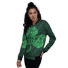 St. Patrick's Day Irish Clover Print Women's Bomber Jacket-grizzshop