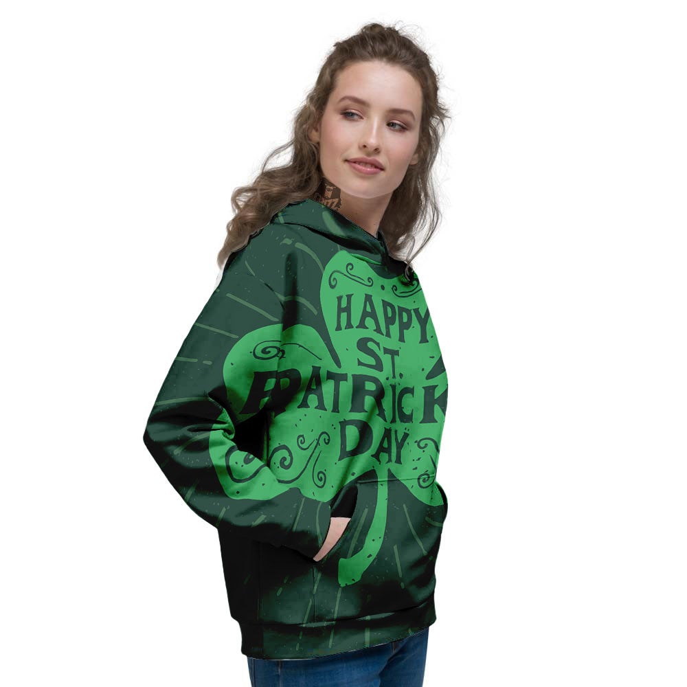 St. Patrick's Day Irish Clover Print Women's Hoodie-grizzshop