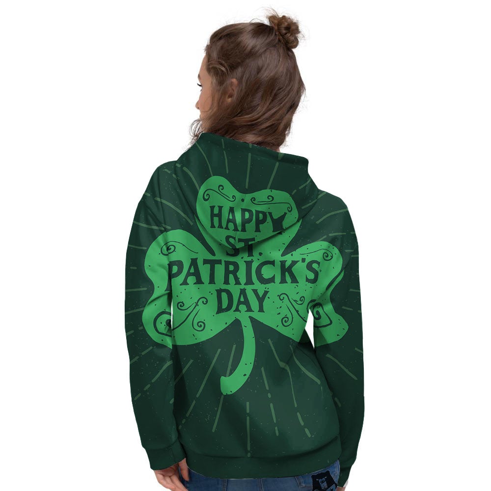 St. Patrick's Day Irish Clover Print Women's Hoodie-grizzshop