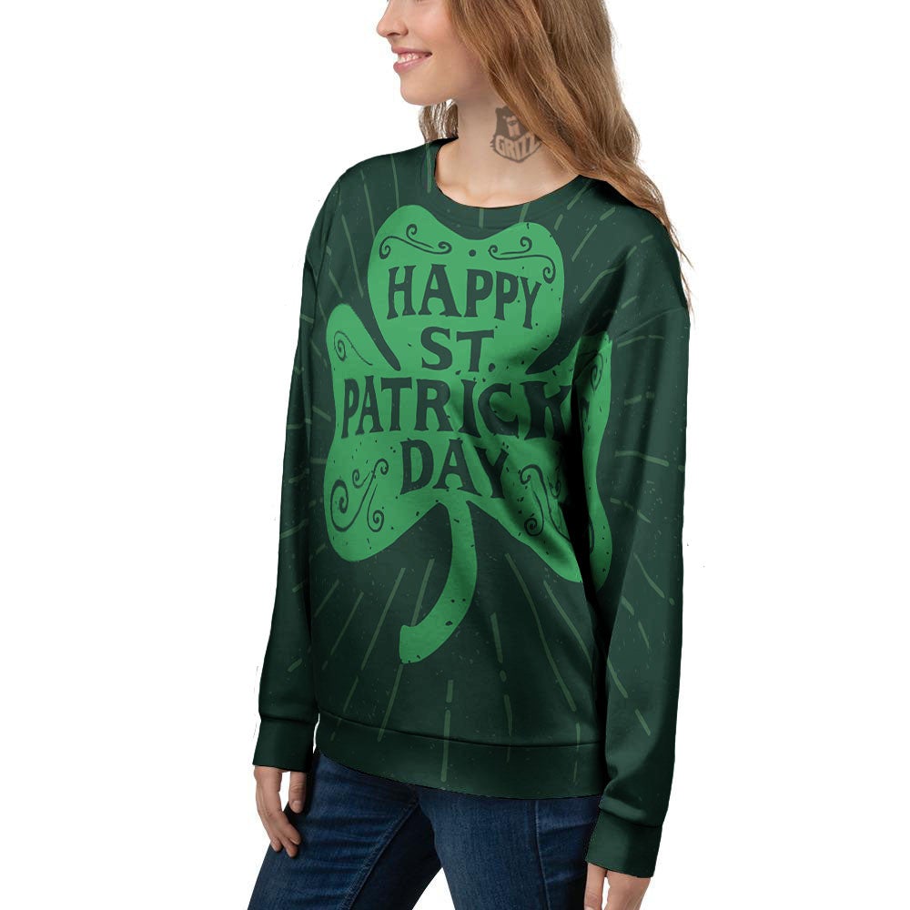 St. Patrick's Day Irish Clover Print Women's Sweatshirt-grizzshop