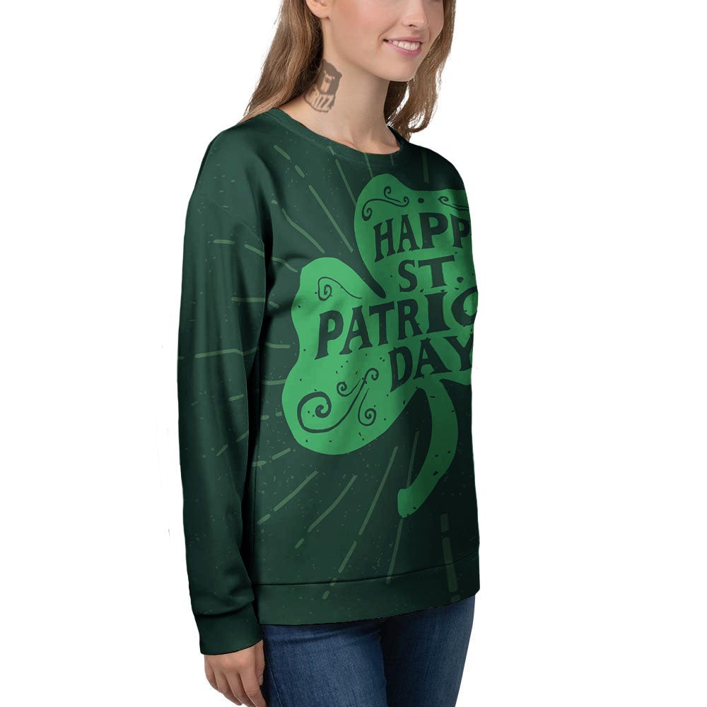 St. Patrick's Day Irish Clover Print Women's Sweatshirt-grizzshop