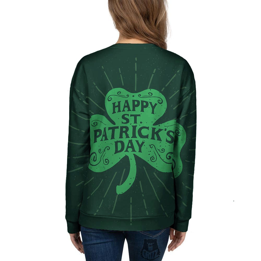 St. Patrick's Day Irish Clover Print Women's Sweatshirt-grizzshop