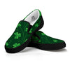 St. Patrick's Day Irish Leaf Print Black Slip On Shoes-grizzshop