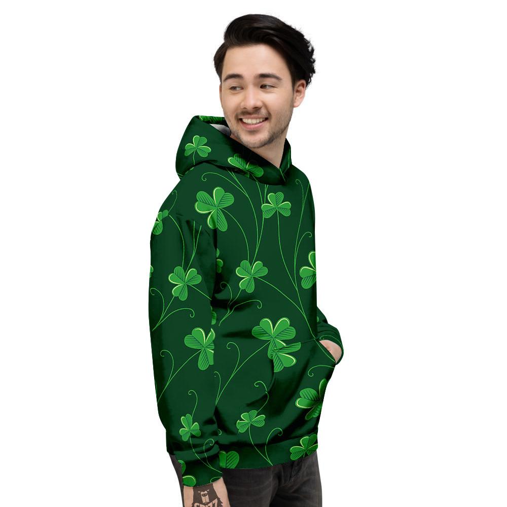 St. Patrick's Day Irish Leaf Print Men's Hoodie-grizzshop