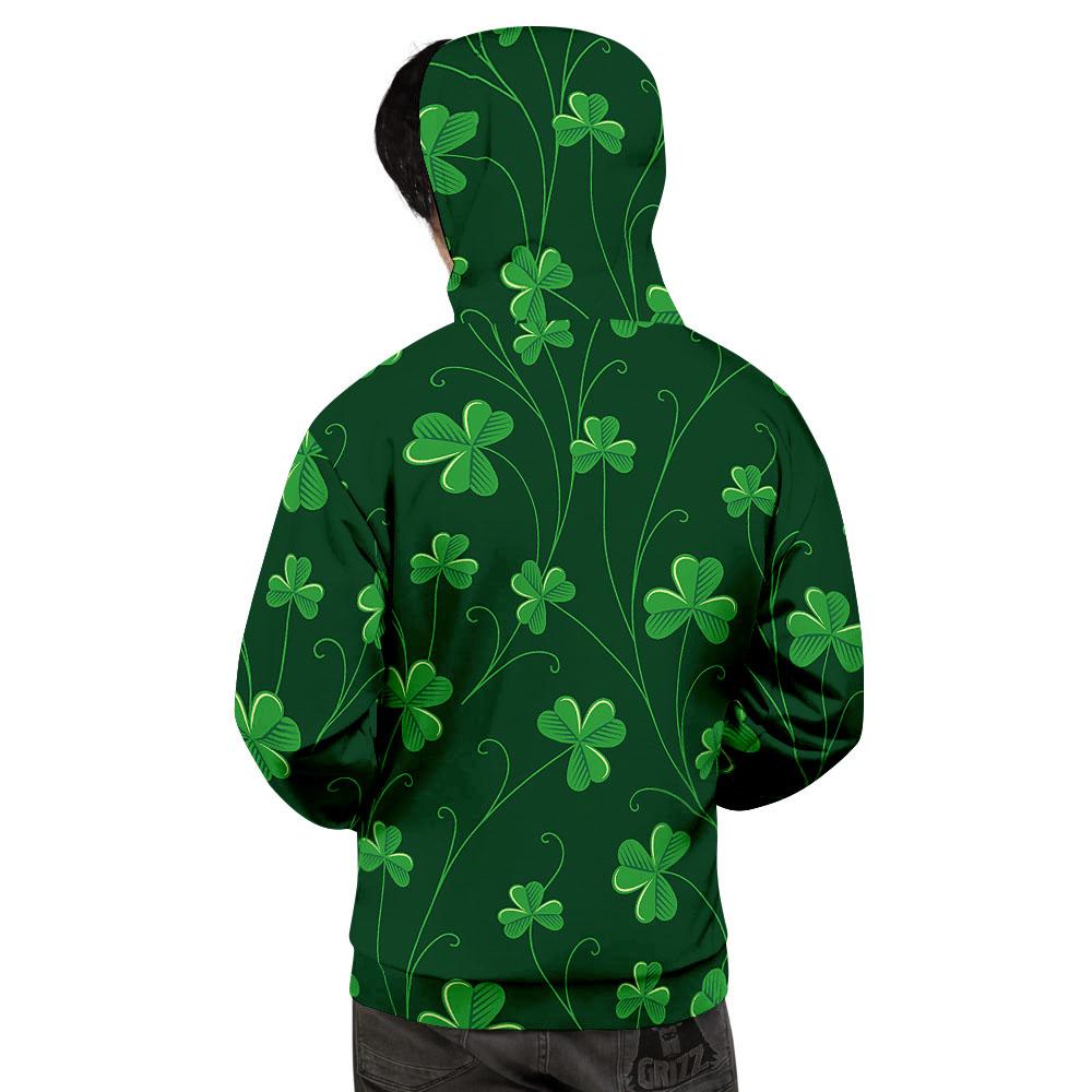 St. Patrick's Day Irish Leaf Print Men's Hoodie-grizzshop