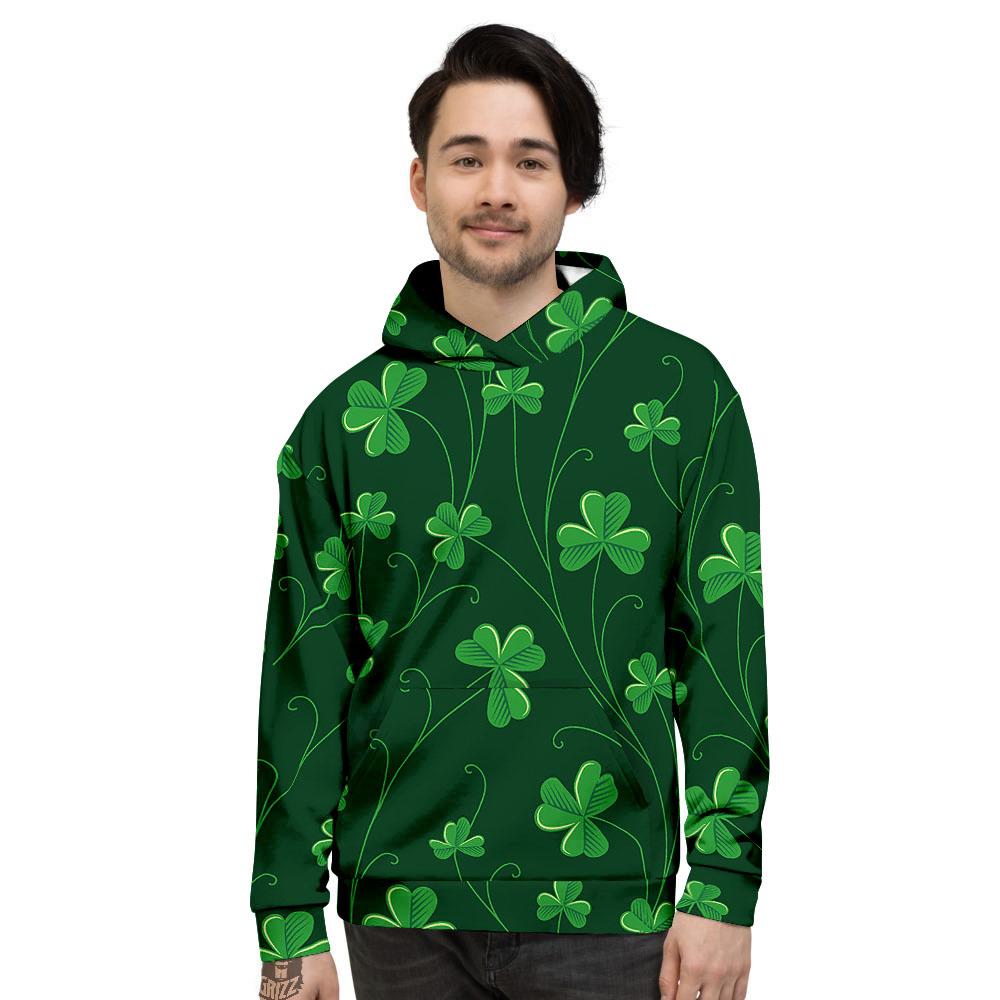 St. Patrick's Day Irish Leaf Print Men's Hoodie-grizzshop