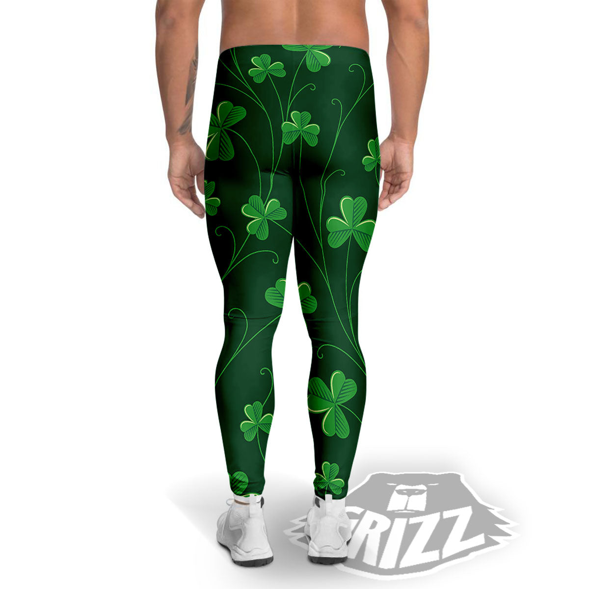 St. Patrick's Day Irish Leaf Print Men's Leggings-grizzshop