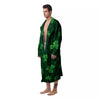 St. Patrick's Day Irish Leaf Print Men's Robe-grizzshop