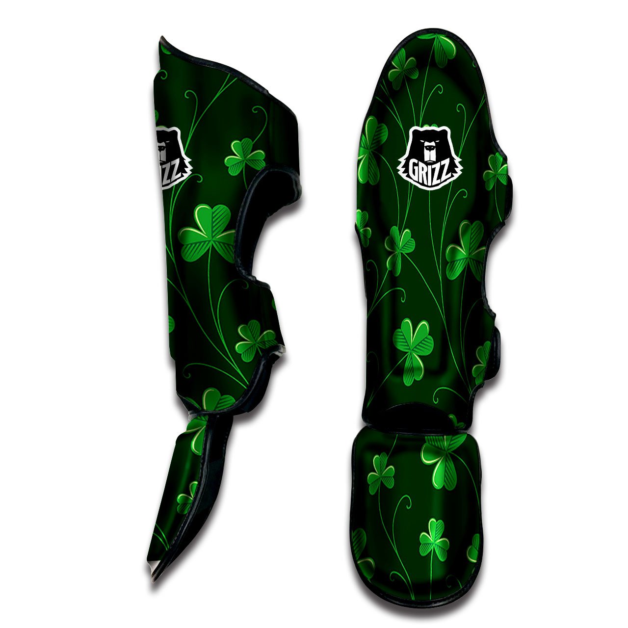 St. Patrick's Day Irish Leaf Print Muay Thai Shin Guards-grizzshop