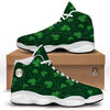 St. Patrick's Day Irish Leaf Print White Basketball Shoes-grizzshop