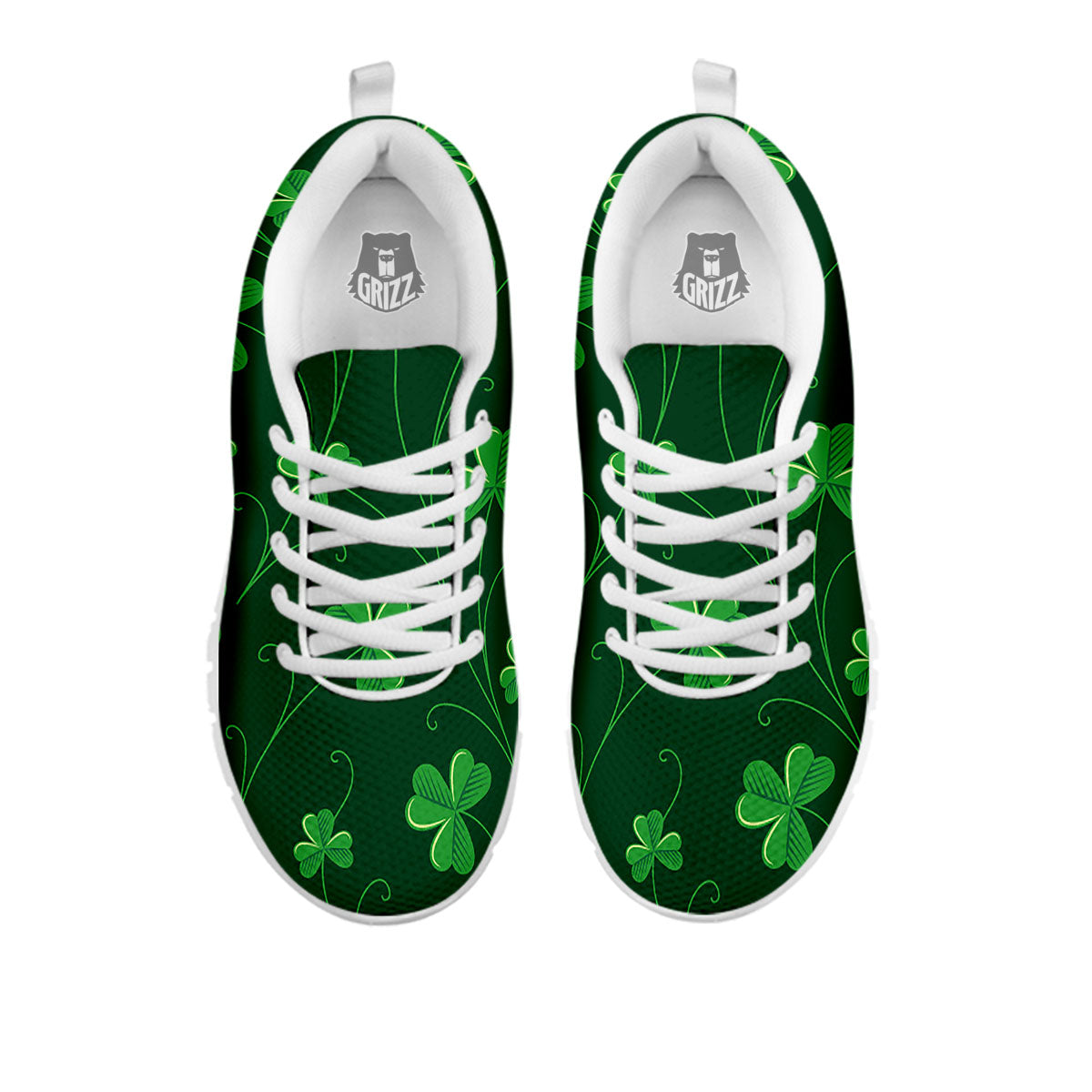 St. Patrick's Day Irish Leaf Print White Sneaker-grizzshop