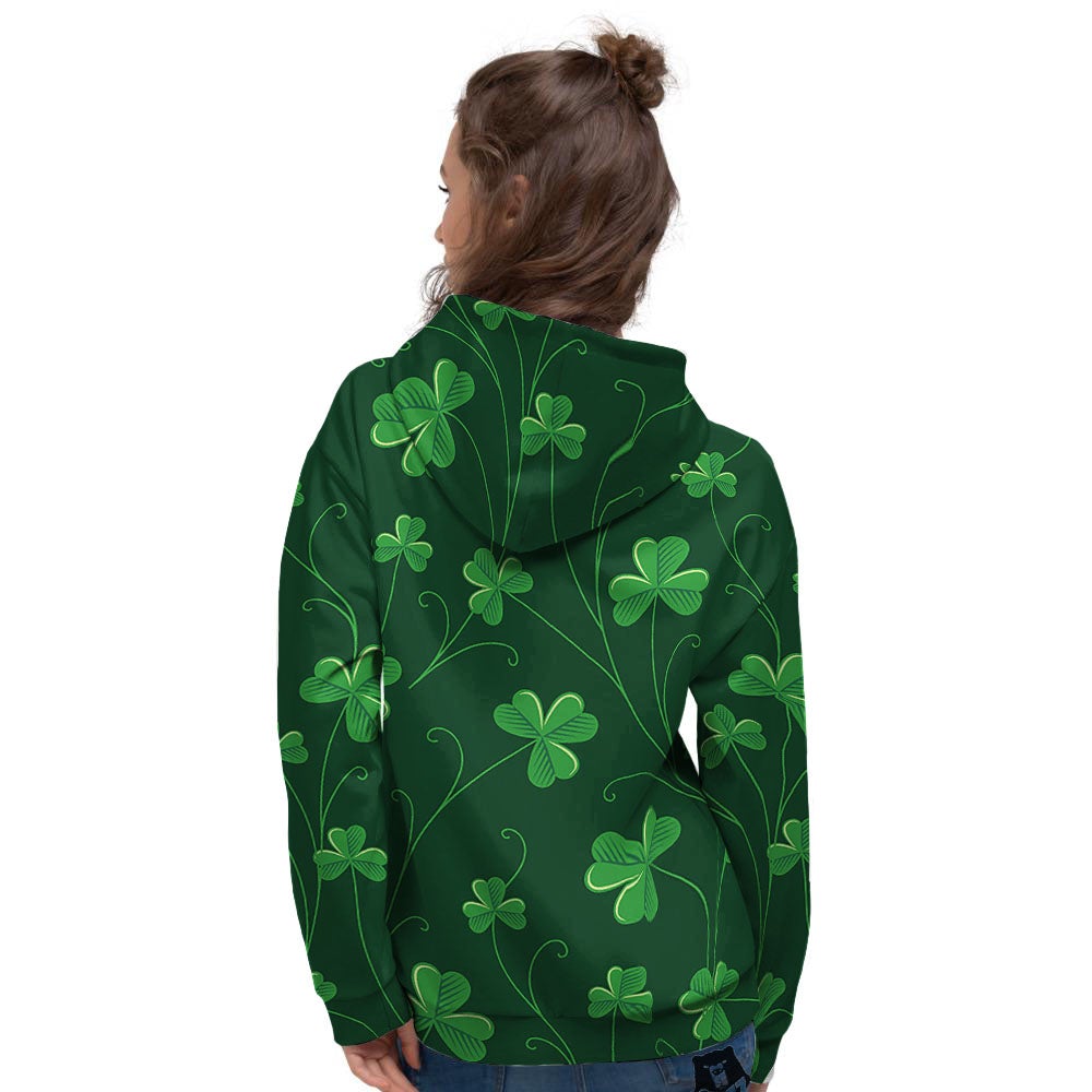 St. Patrick's Day Irish Leaf Print Women's Hoodie-grizzshop