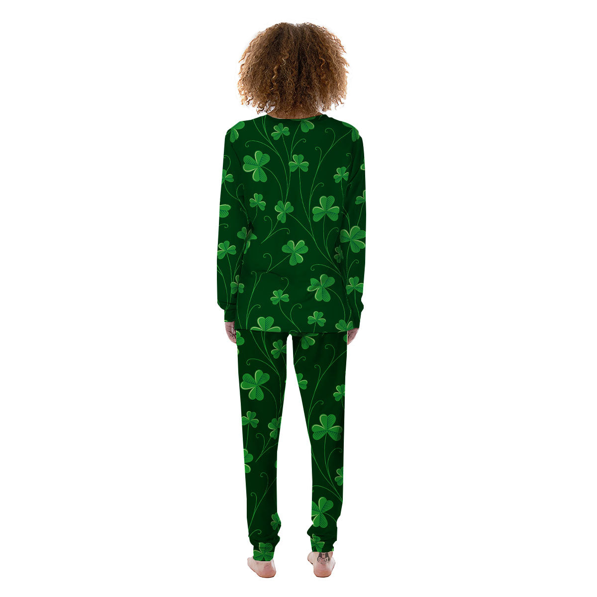 St. Patrick's Day Irish Leaf Print Women's Pajamas-grizzshop