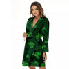 St. Patrick's Day Irish Leaf Print Women's Robe-grizzshop