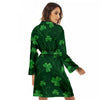 St. Patrick's Day Irish Leaf Print Women's Robe-grizzshop