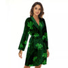 St. Patrick's Day Irish Leaf Print Women's Robe-grizzshop