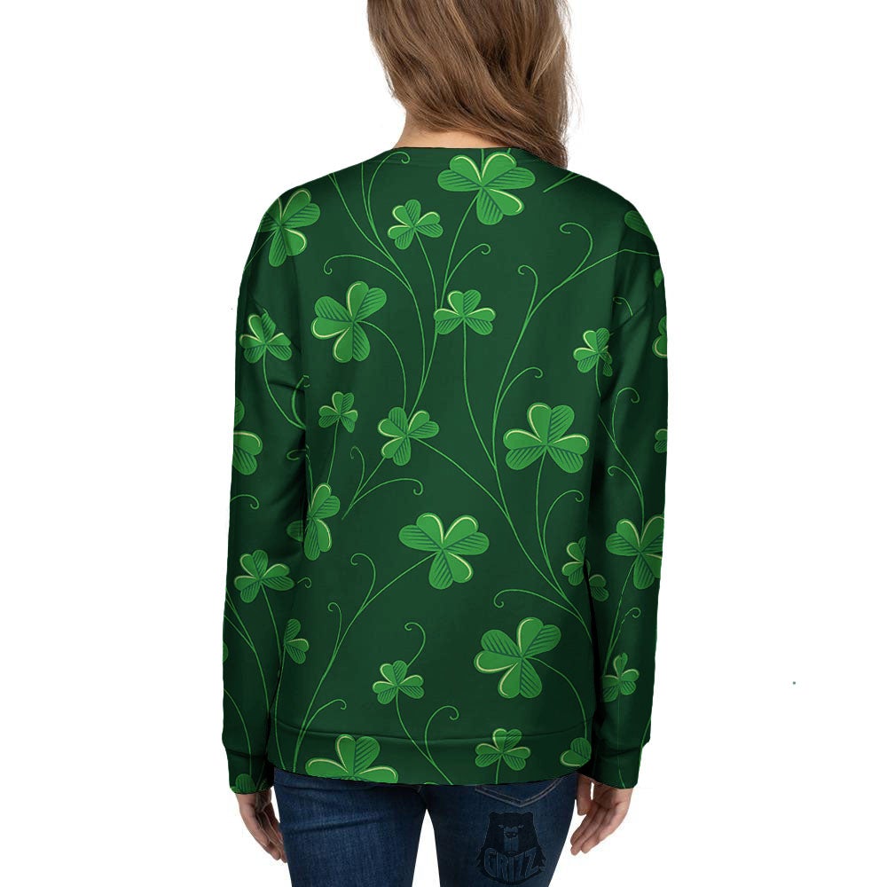 St. Patrick's Day Irish Leaf Print Women's Sweatshirt-grizzshop